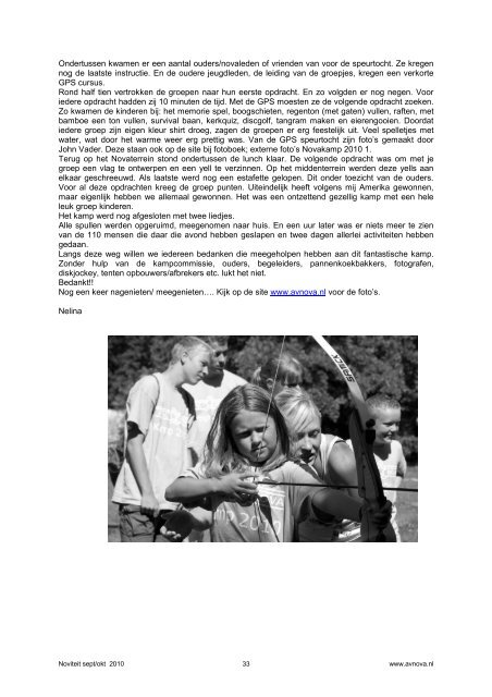In deze Noviteit van september/oktober 2010 Verslag en ... - AV Nova