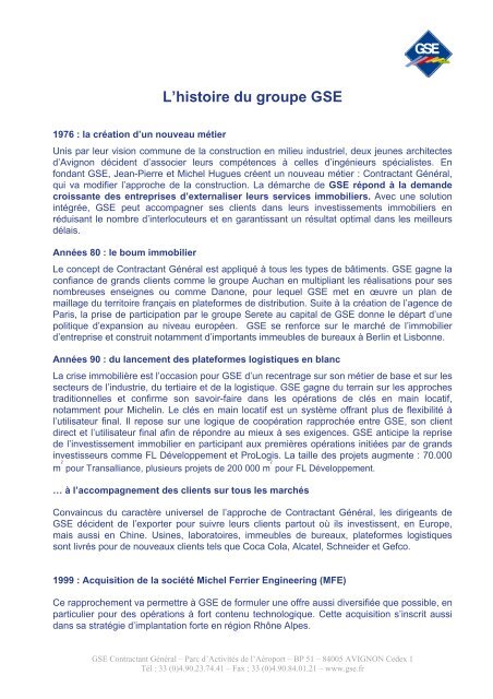 DOSSIER DE PRESSE - Gse