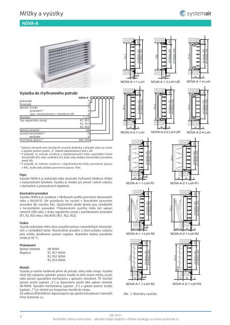 MÅÃ­Å¾ky a vyÃºstky NOVA - Systemair