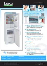 freestanding laboratory fridge-freezer combi solid door 263l white