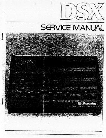 Oberheim DSX Service Manual - Lojinx