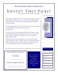IDENTITY THEFT PACKET - Warner Robins Police Department