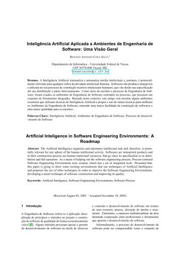 InteligÃªncia Artificial Aplicada a Ambientes de Engenharia de Software