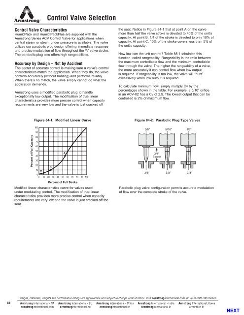 Series ACV Control Valves - Armstrong International, Inc.