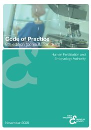 Draft 8th Code of Practice - Human Fertilisation & Embryology ...