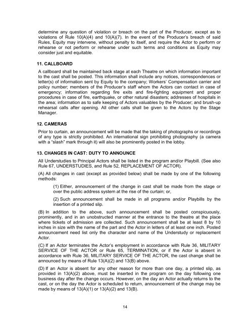 Hollywood Area Theatre (HAT) Rulebook 10-13 - Actors