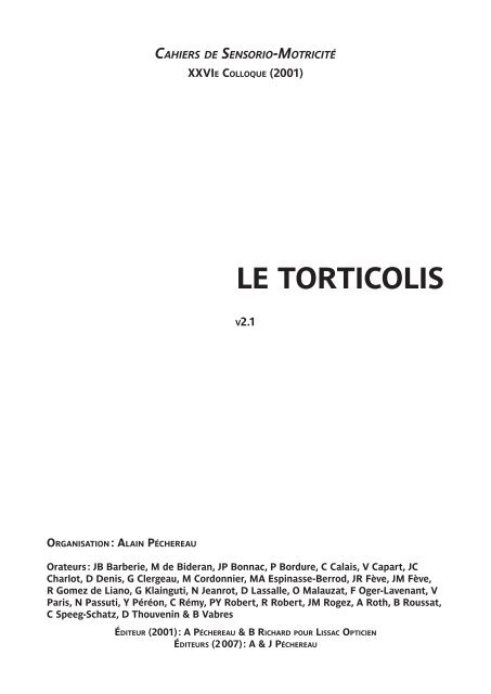 LE TORTICOLIS - Strabisme