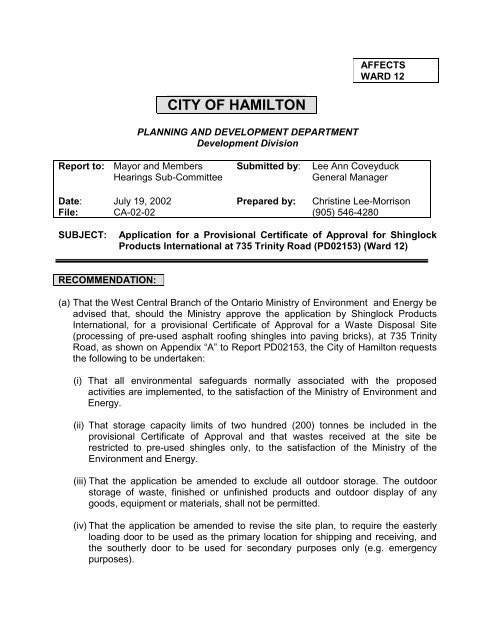 Application for a Provisional Certificate of Approval - City