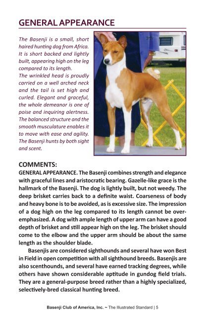 Illustrated Standard - the Basenji Club of America