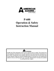 P-600 Operators Manual - American Augers, Inc.