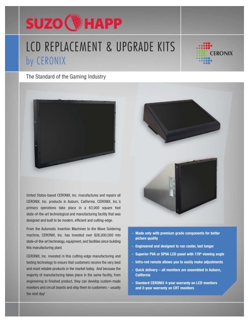 LCD REPLACEMENT & UPGRADE KITS - Suzo-Happ