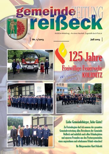 Gemeindezeitung 1/2013 - Gemeinde ReiÃeck