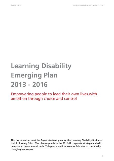 Learning Disability Emerging Plan - Turning Point