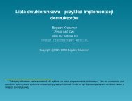 Lista dwukierunkowa - przykÅad implementacji destruktorÃ³w