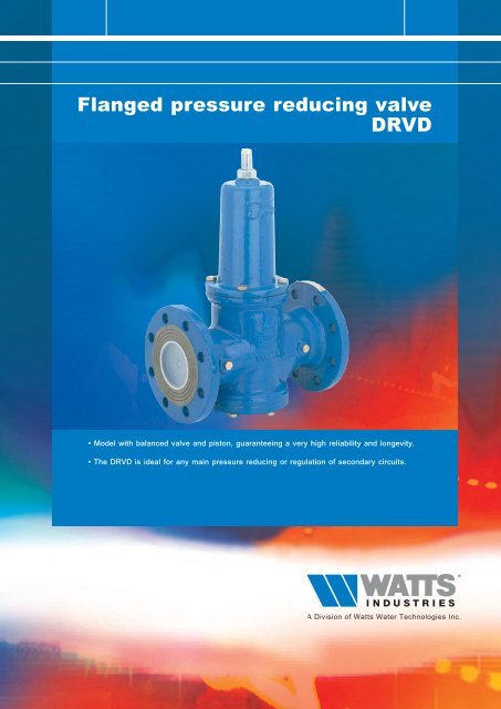 Flanged pressure reducing valve DRVD - Watts Industries