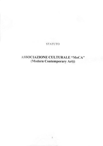 statuto dell'Associazione Culturale MoCA - 7° Premio Arte Laguna