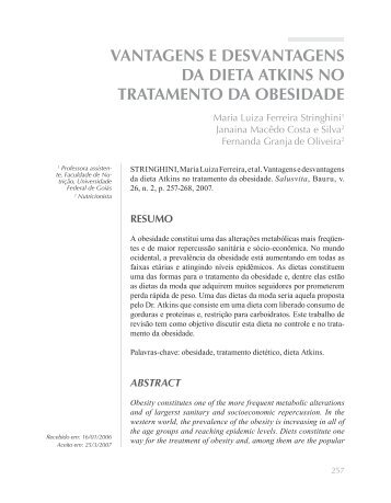 VANTAGENS E DESVANTAGENS DA DIETA ATKINS NO ... - USC