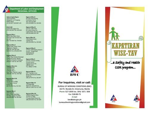 Kapatiran Brochure.pdf - Bureau Of Working Conditions - DOLE