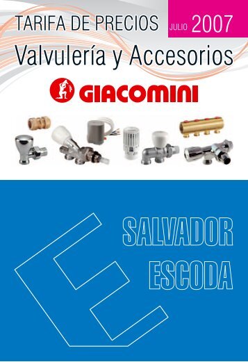 Valvulería y Accesorios Giacomini - Salvador Escoda SA