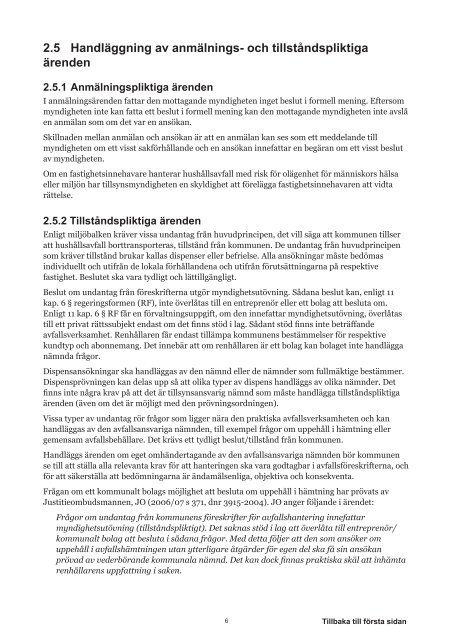 Undantag frÃ¥n kommunala fÃ¶reskrifter - Avfall Sverige