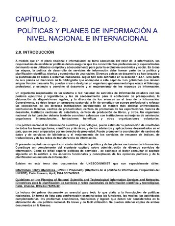 PolÃ­ticas y Planes de InformaciÃ³n a Nivel Nacional e ... - Infolac