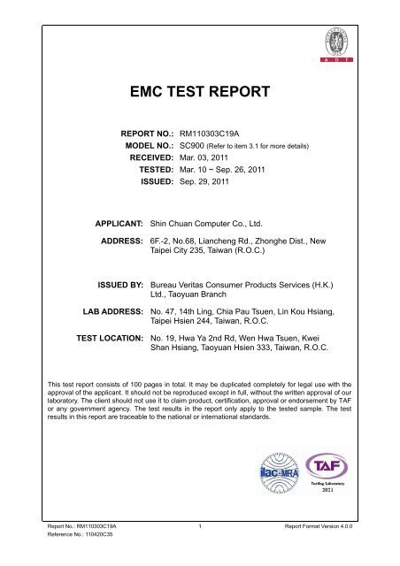 EMC Test Report Ventilators