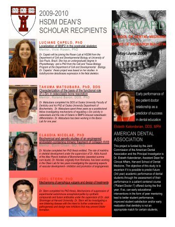 MayâJune 2009 - Harvard School of Dental Medicine