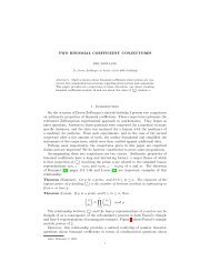 TWO BINOMIAL COEFFICIENT CONJECTURES 1. Introduction On ...