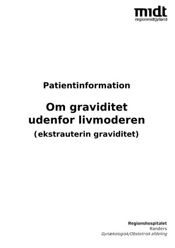 Graviditet uden for livmoderen - Regionshospitalet Randers