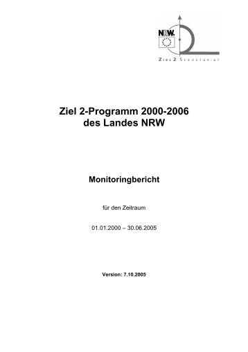 Monitoringbericht - NRW-EU Ziel 2-Programm 2000 - 2006