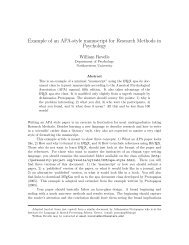 Example of an APA-style manuscript for Research Methods in ...