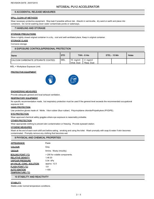 SAFETY DATA SHEET NITOSEAL PU12 ACCELERATOR