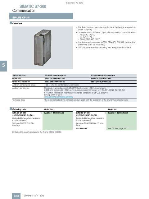 Products for Totally Integrated Automation and Micro ... - Siemens