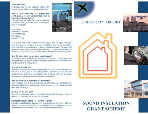 sound insulation grant scheme - London City Airport Consultative ...