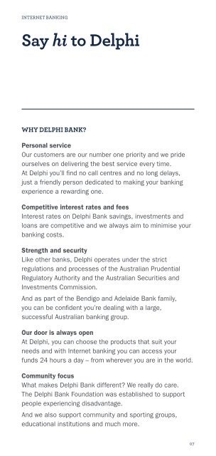 Internet Banking - Delphi Bank