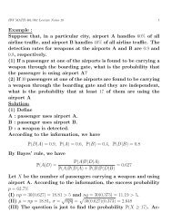 Example : Suppose that, in a particular city, airport A handles 60% of ...