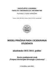 preuzmi - Fakultet organizacije i informatike - SveuÄiliÅ¡te u Zagrebu
