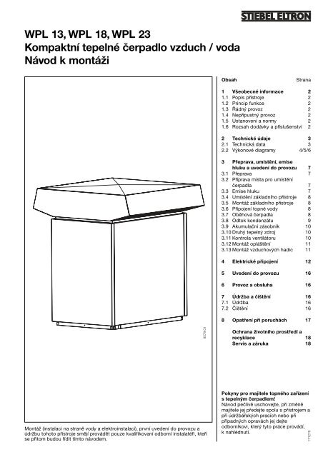 WPL 13, WPL 18, WPL 23 KompaktnÃ tepelnÃ Ãerpadlo vzduch ...