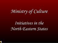 Presentation by Ministry of Culture - Ministry of Development of ...