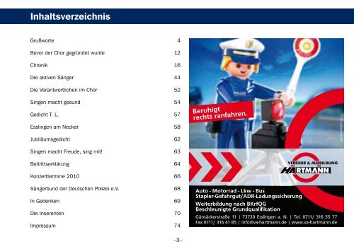 Individuell - Sicher - Zuverlässig - Chor der Polizeidirektion ...