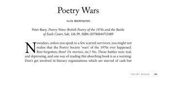 Alan Brownjohn, Poetry Wars - The Poetry Society