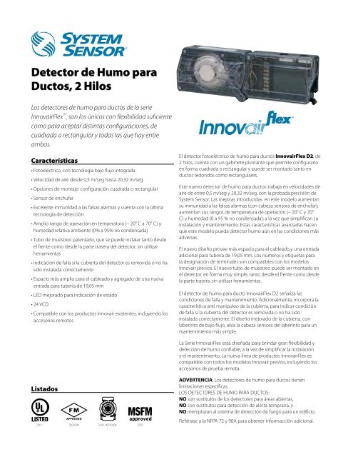 Detector de Humo de Fotoeléctrico System Sensor / 4 Hilos