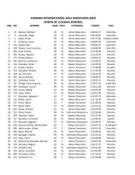 RESULTADOS OFICIALES PANAMA HALF ... - Panama Runners