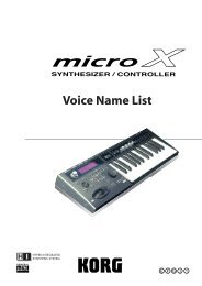 microX Voice Name List - Korg