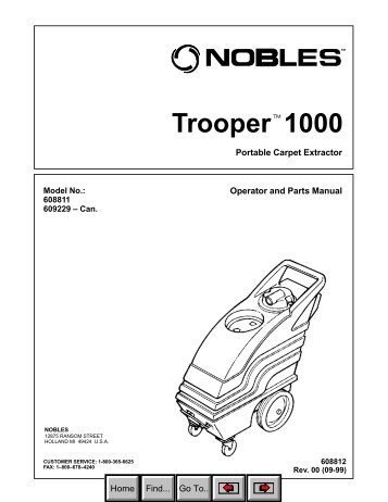 Trooper 1000 (Nobles Carpet Extractor) - AbeJan Online Catalog