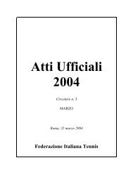 Atti Ufficiali 2004 Circolare n. 3 - Federazione Italiana Tennis