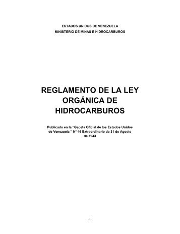 reglamento de la ley de hidrocarburos - Ministerio del Poder ...