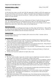 Newsletter 12 - August 2007 (PDF) - Chapel-en-le-Frith High School