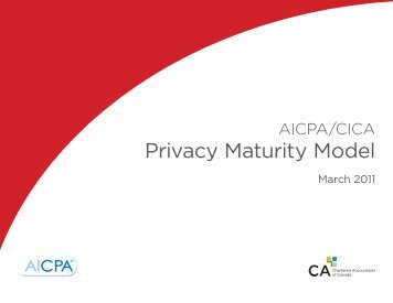 Privacy Maturity Model - Canadian Institute of Chartered Accountants