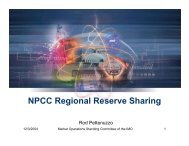 NPCC Regional Reserve Sharing